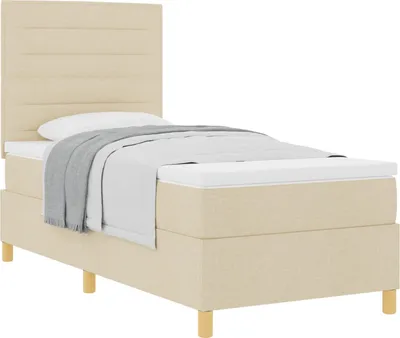 Immagine prodotto di Letto a molle con materasso Crema 100 x 200 cm Tessuto