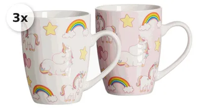 Produktbild von Becher 350ml 6er Set sortiert Unicorn