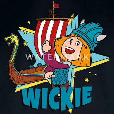 Produktbild von Spreadshirt Wickie Und Die Starken Männer Wikingerschiff Kinder Premium Langarmshirt, 122/128 (6 Jahre), Navy