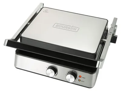 Produktbild von Bourgini - Kontaktgrill PURE - Panini-Grill und Toast-Sandwich-Eisen - Antihaftbeschichtung - Schwimmdeckel - Grillvorrichtung - Edelstahl - BPA-frei