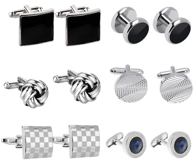 Imagen del producto de Elzusha - Gemelos para hombre - Gemelos personalizados - Gemelos clásicos/formales - Gemelos vintage - Talla única - Perfectos para bodas/camisas - Botones de camisa
