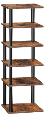 Immagine prodotto di TRANKIELO® - Porta scarpe verticale con 6 ripiani - Design salvaspazio ideale per ingresso e camera da letto - Colore marrone e nero