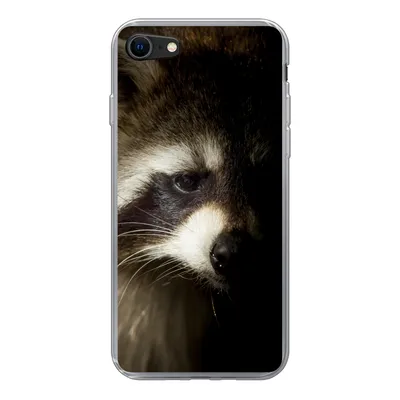 Produktbild von MuchoWow® Handyhülle Schutzhülle Hülle für iPhone SE 2022 Waschbär - Wilde Tiere - Schwarz Silikon Softcase Handy Hülle - Schutzhülle