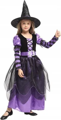 Produktbild von Mädchen Hexenkostüm Halloween orange 110-116 cm