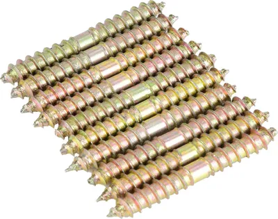 Imagen del producto de 10 tornillos tipo espiga, 6 x 50 mm, para carpintería y muebles, con rosca en ambos extremos