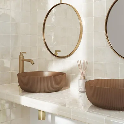 Produktbild von Fliese Morocco Elfenbein Beige Glänzend | 10x10 cm | 0.54 m²/s