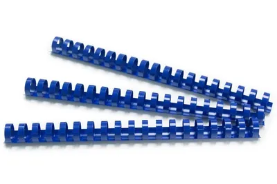 Zdjęcie produktu dla Hřbet plastový 19 mm, 121-150 listů, modrý, 100 ks
