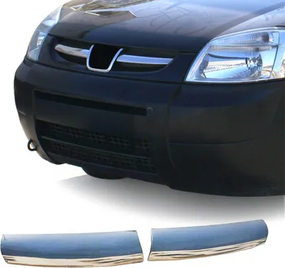 Obrázek produktu pro Lišty mřížky chladiče Lišty mřížky chladiče pro Peugeot Partner 2003-2009 chrom stříbrná 2x