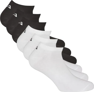 Produktbild von FILA Unisex Sneaker Socken, 6er Pack - Invisible, kurze Socken, Logo (2x 3 Paar) Schwarz/Weiß 35-38
