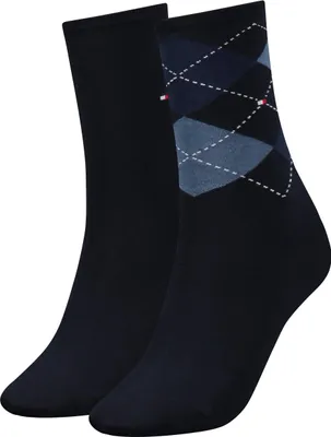 Produktbild von 2er Pack TOMMY HILFIGER Check Socken Damen 054 - tommy blue 35-38