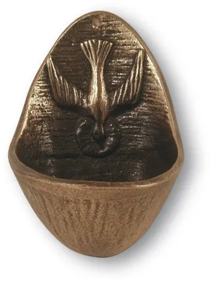 Produktbild von Weihwasserkessel Taube 10 cm Bronze