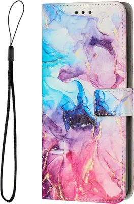 Produktbild von König Design Hülle kompatibel mit Apple iPhone 15 Plus Kunstleder Handyhülle - Handy Case Rosa Lila