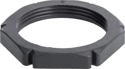 Productafbeelding van WISKA Contramoer PG29x1,588 GPA-29, zeshoekig, polyamide (PA), kleur diepzwart RAL 9005 - 1 stuk