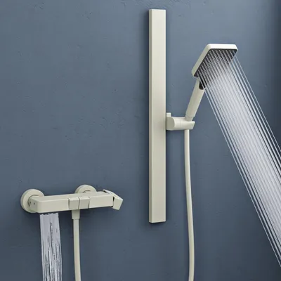 Produktbild von doporro Duschsystem mit Duscharmatur Duschgarnitur mit Regendusche und 3 Strahlarten Duschkopf Dusche komplett Höhenverstellbar Weiß Duschsystem10