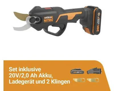 Produktbild von Astschere Worx WG330E.2, inkl. Akku 2 Ah und Ladegerät, Ersatzmesser