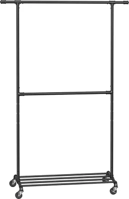 Immagine prodotto di SONGMICS Appendiabiti dal design industriale, con rotelle, 2 binari per abiti