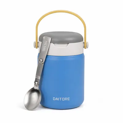 Produktbild von 480ml Thermobehälter Edelstahl 304 mit Löffel, auslaufsicher, 5h warm & 8h kalt, BPA-frei, doppelwandig isoliert, Geeignet für Büro, Schule, Reisen, Vielseitige Anwendung