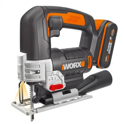 Produktbild von Worx Akku-Stichsäge WX543 mit Akku 20V/2,0Ah, Ladegerät und Koffer