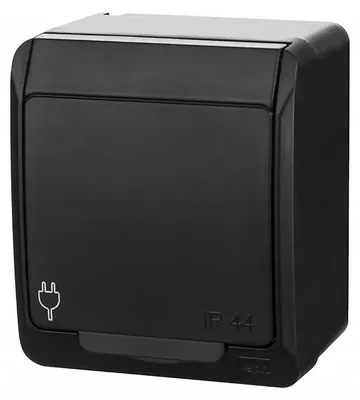 Zdjęcie produktu dla Gniazdo Hermes czarne IP44 0324-09