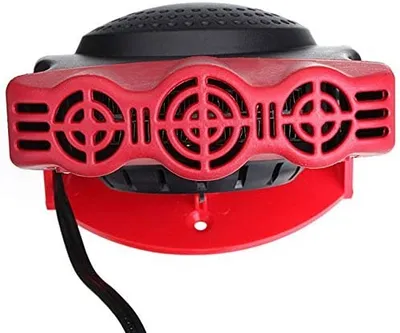 Obrázek produktu pro 12V ventilátor do auta 2 v 1 Odvlhčovač čelního skla, přenosný stojanový ventilátor do auta, rychlé odmrazování a zahřívání oken, červený