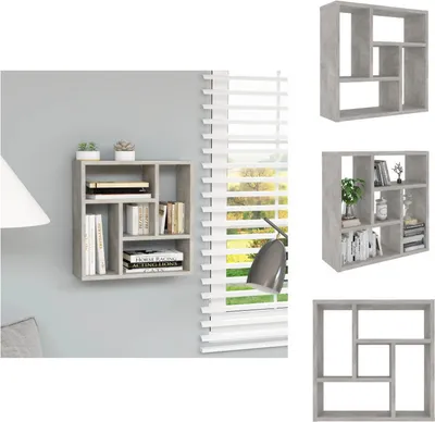 Immagine prodotto di vidaXL Mensola a muro grigio cemento 45,1x16x45,1 cm materiale a base di legno - Mensole a muro