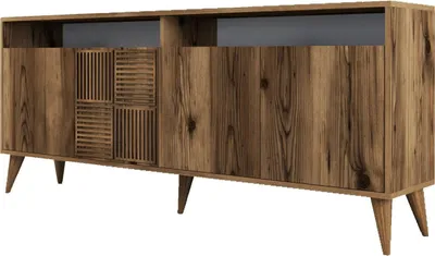 Image de Buffet en bois "Milan" - 180 x 35 x 78 cm - Noyer