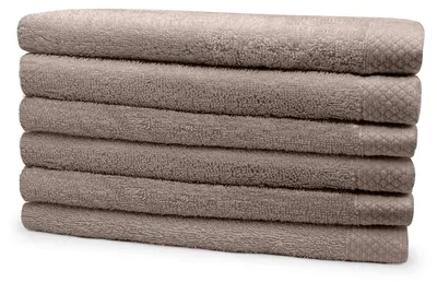 Productafbeelding van Set van 6 Badstof Badlakens 100% Katoen 70x140cm - Taupe