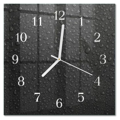 Produktbild von Tulup Glasuhr Wanduhr Küchenuhr Echt-Glas 30x30 cm Modern Dekorativ Geräuschlos Weiße Zeiger - Wassertropfen