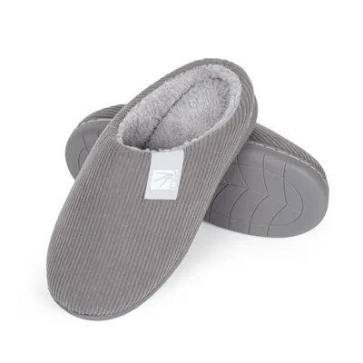 Produktbild von Uni Premium Cord Hausschuhe HEYO Pantoffeln Memory-Foam Teddy-Futter Slippers 40/41