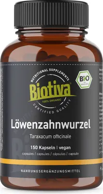 Produktbild von Biotiva Löwenzahnwurzel (150 Kapseln) aus biologischem Anbau