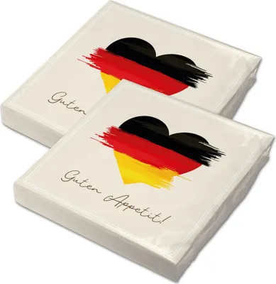 Produktbild von itenga 40x Serviette Herz Flagge DEUTSCHLAND