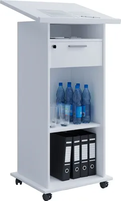 Productafbeelding van Meeta bureau , bureau 3 planken en 1 ladewit.