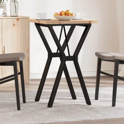 Produktbild von Design Esstisch Y-Gestell 50x50x75,5 cm Massivholz Kiefer & Gusseisen, Esstische 2024 Neu