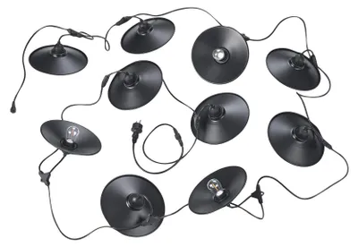 Image de Guirlande lumineuse LED, noir, E27, 10 flammes, blanc chaud, L 650 cm