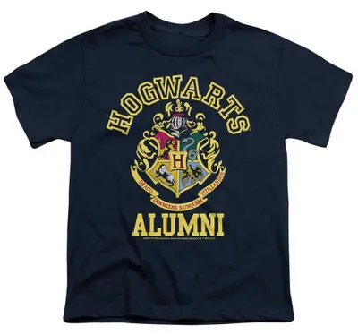 Image de T-shirt "Anciens élèves" Harry Potter pour enfants, modèle TV36742 (taille 152-158), couleur marine