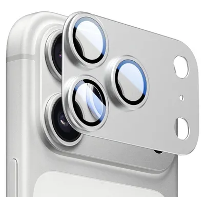 Immagine prodotto di Anello protettivo in metallo per fotocamera per Apple iPhone 17 Pro Max con rivestimento in vetro, argento