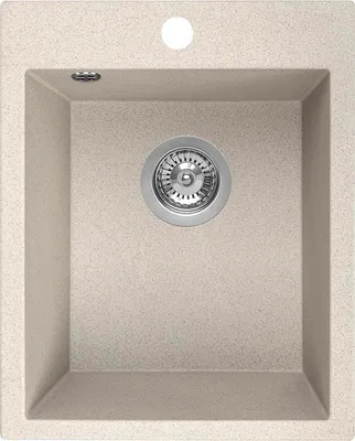 Produktbild von BADLAND BADLAND Spülbecken Granitspüle Einzelbecken CHICHI 48x39 Beige | Siphon im SET!