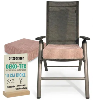 Obrázok produktu pre Vankúše24 - 2x vankúš na sedenie 40x40 cm 10 cm hrubý z manšestru | penový vankúš na stoličku s prateľným poťahom | pre seniorov a deti | vankúš na stoličku, vankúš na podlahu