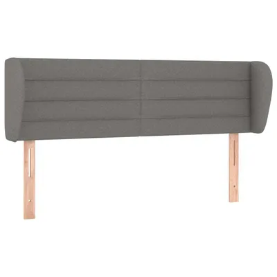 Image de vidaXL Tête de lit avec oreilles gris foncé 147x23x78/88 cm Tissu