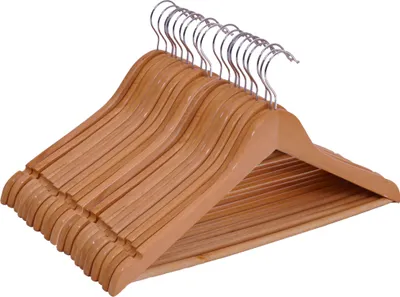 Produktbild von Holz Kleiderbügel natur - 20 Stück - Hosenbügel Anzugbügel Bügel Holzbügel