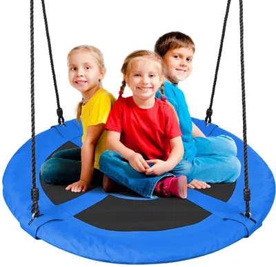 Zdjęcie produktu dla Huśtawka ogrodowa Bocianie Gniazdo XL, 100 cm, 150 kg, niebieska