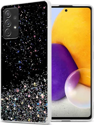 Produktbild von Cadorabo Hülle für Samsung Galaxy A72 4G / 5G in Schwarz mit Glitter Schutzhülle aus flexiblem TPU Silikon mit funkelnden Glitter Case Cover Etui Handy Hülle