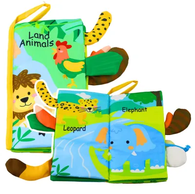 Produktbild von Weiches Lernbuch mit Rascheltieren für Babys