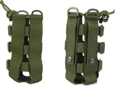 Productafbeelding van Fleshouders MOLLE - 2 stuks - Groen - 0,5 tot 2,5 liter