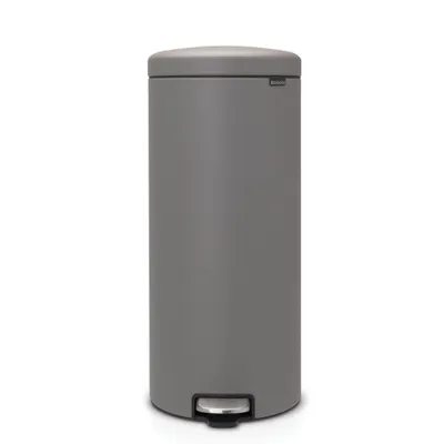 Produktbild von Brabantia Treteimer NewIcon, Abfalleimer, Mülleimer, Abfallbehälter, Stahl, Mineral Concrete Grey, 30 L, 119187