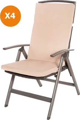 Produktbild von Stuhlkissen 4er set | Sitzkissen 110x47x4cm Beige | sitzkissen gartenmöbel sitzkissen stuhl | stuhlkissen outdoor