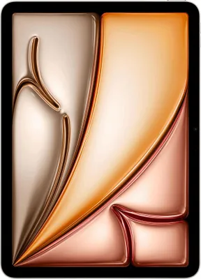 A stylized, abstract representation of a tablet's screen, with flowing metallic textures in gold, rose gold, and silver.