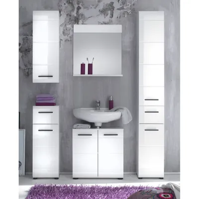 Produktbild von Hochschrank LISBOA-19 in Weiß Hochglanz, B/H/T: ca. 30/182/31 cm