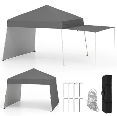 Obrázek produktu pro Zahradní altán se 2 bočními stěnami NP12558GR, 430 x 280 cm, šedý