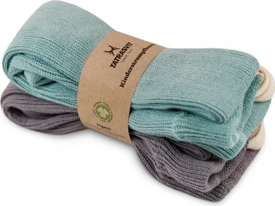 Produktbild von Kinderstrumpfhosen mit Hosenträgern aus 100 % Baumwolle DUFICA 62-68 2er Pack Blau und Grau